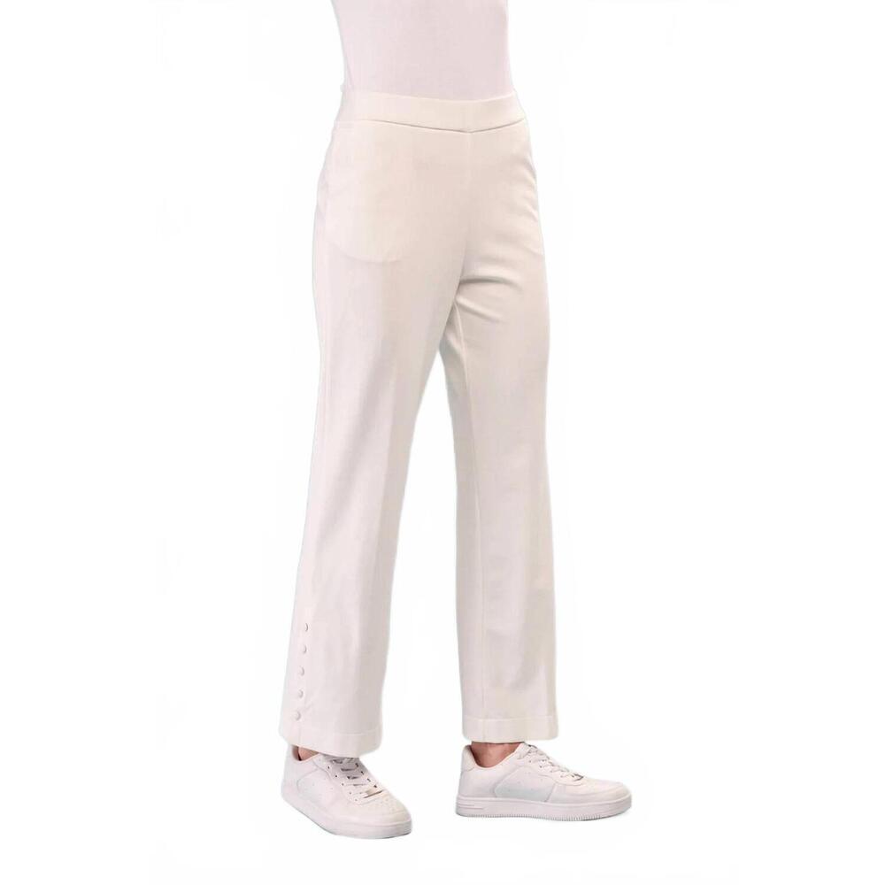 NEW INSIGHT side snap solid scuba pant in white